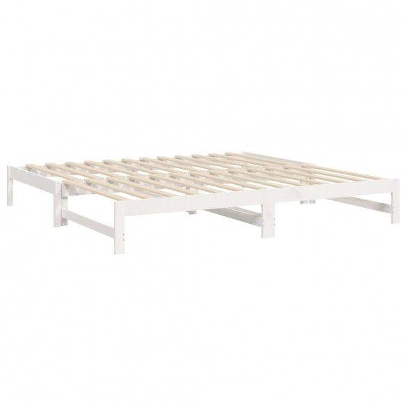 Lit coulissant Blanc 2x(80x200) cm Bois de pin massif