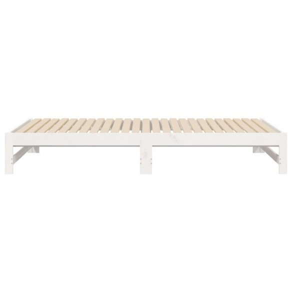 Lit coulissant Blanc 2x(80x200) cm Bois de pin massif