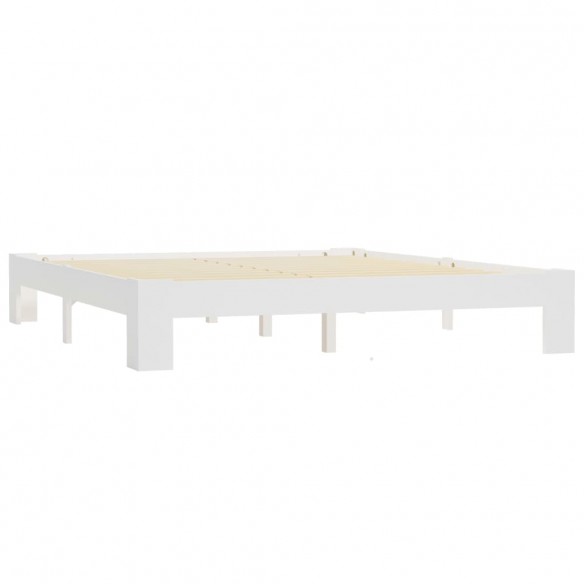 Cadre de lit Blanc Bois de pin massif 160 x 200 cm