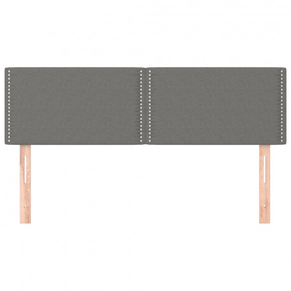 Têtes de lit 2 pcs Gris foncé 72x5x78/88 cm Tissu