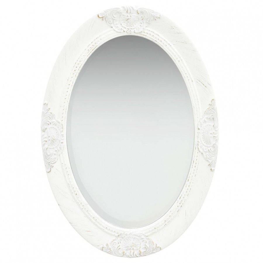 Miroir mural style baroque 50x70 cm Blanc