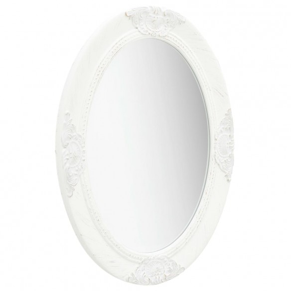 Miroir mural style baroque 50x70 cm Blanc