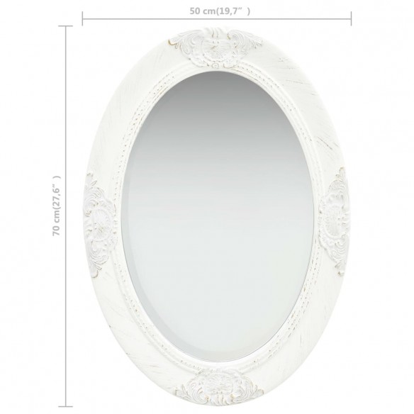 Miroir mural style baroque 50x70 cm Blanc