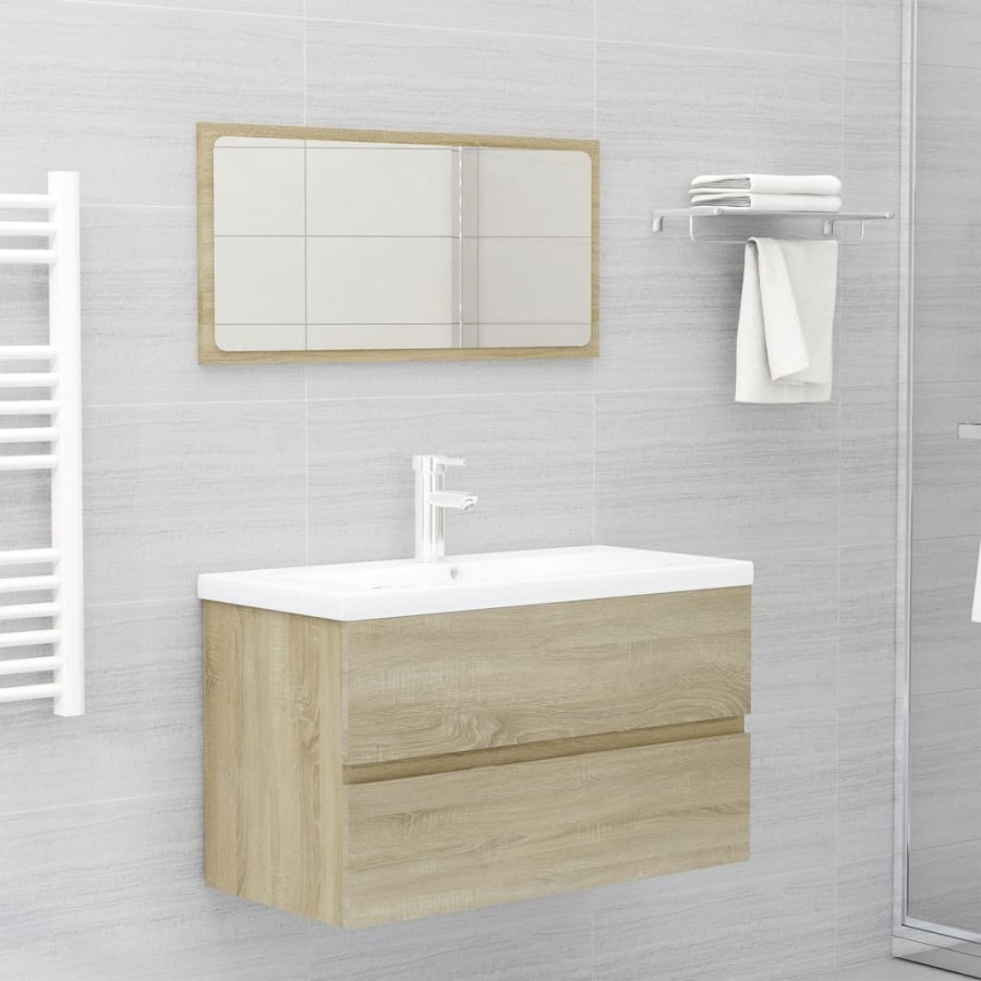 Ensemble de meubles de salle de bain Chêne sonoma Aggloméré