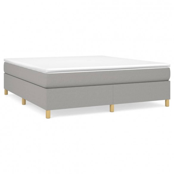 Cadre de lit avec matelas Gris clair 180x200cm Tissu