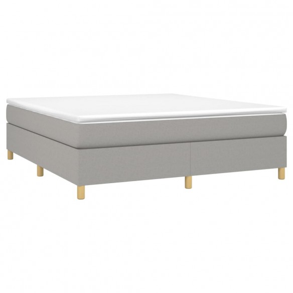 Cadre de lit avec matelas Gris clair 180x200cm Tissu