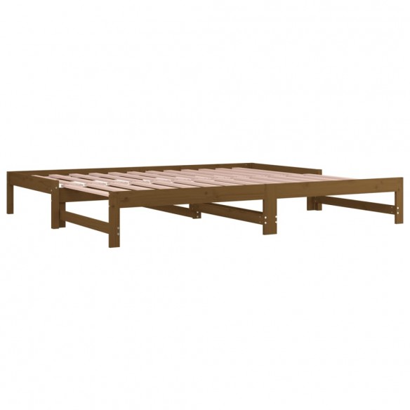 Lit coulissant Marron miel 2x(90x200) cm Bois de pin solide