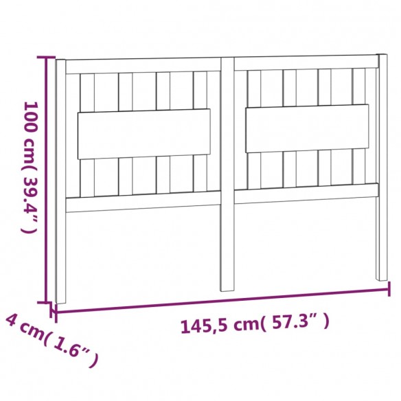 Tête de lit 145,5x4x100 cm Bois massif de pin