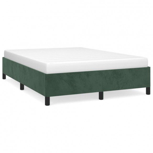 Cadre de lit Vert foncé 140x190 cm Velours