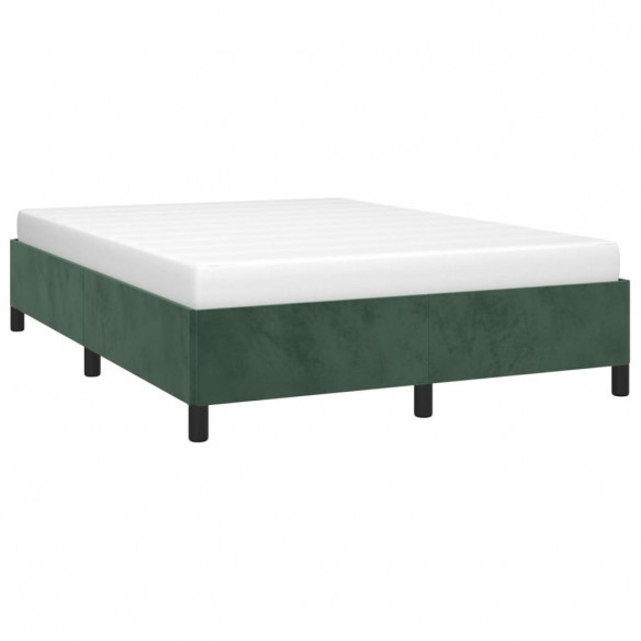 Cadre de lit Vert foncé 140x190 cm Velours