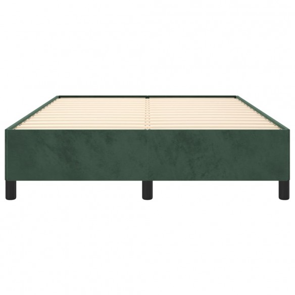 Cadre de lit Vert foncé 140x190 cm Velours