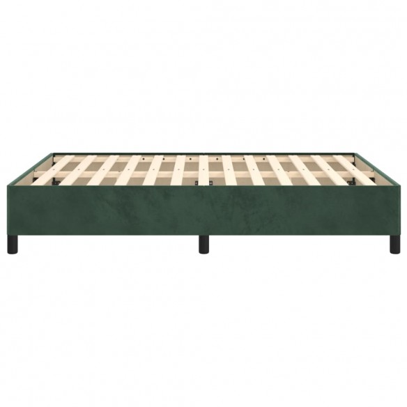 Cadre de lit Vert foncé 140x190 cm Velours