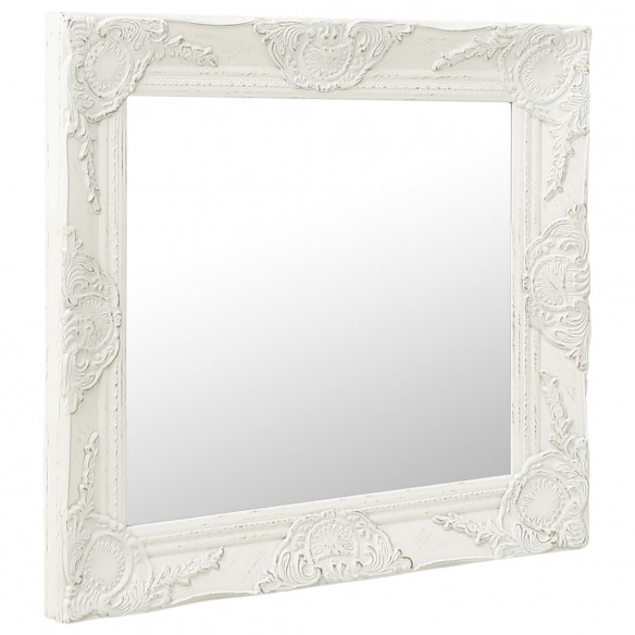 Miroir mural style baroque 50x50 cm Blanc