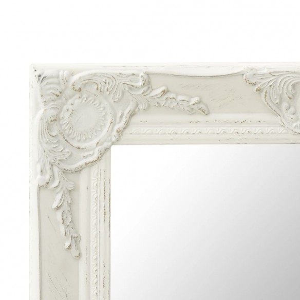 Miroir mural style baroque 50x50 cm Blanc