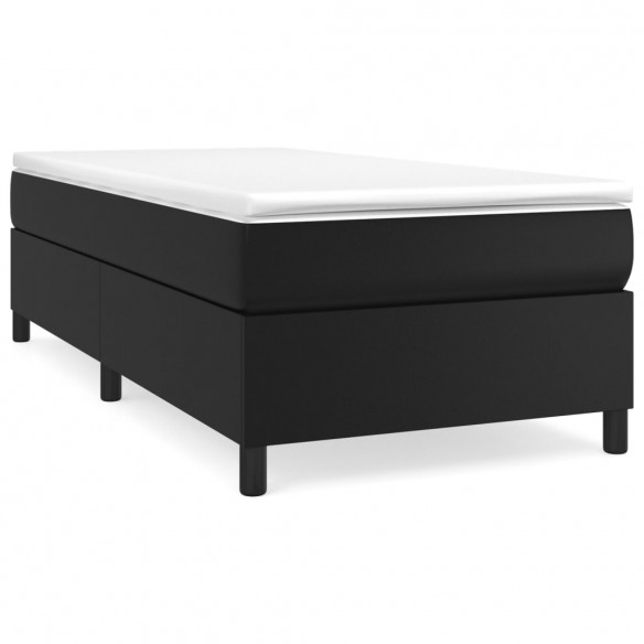 Cadre de lit avec matelas Noir 90x200 cm Similicuir