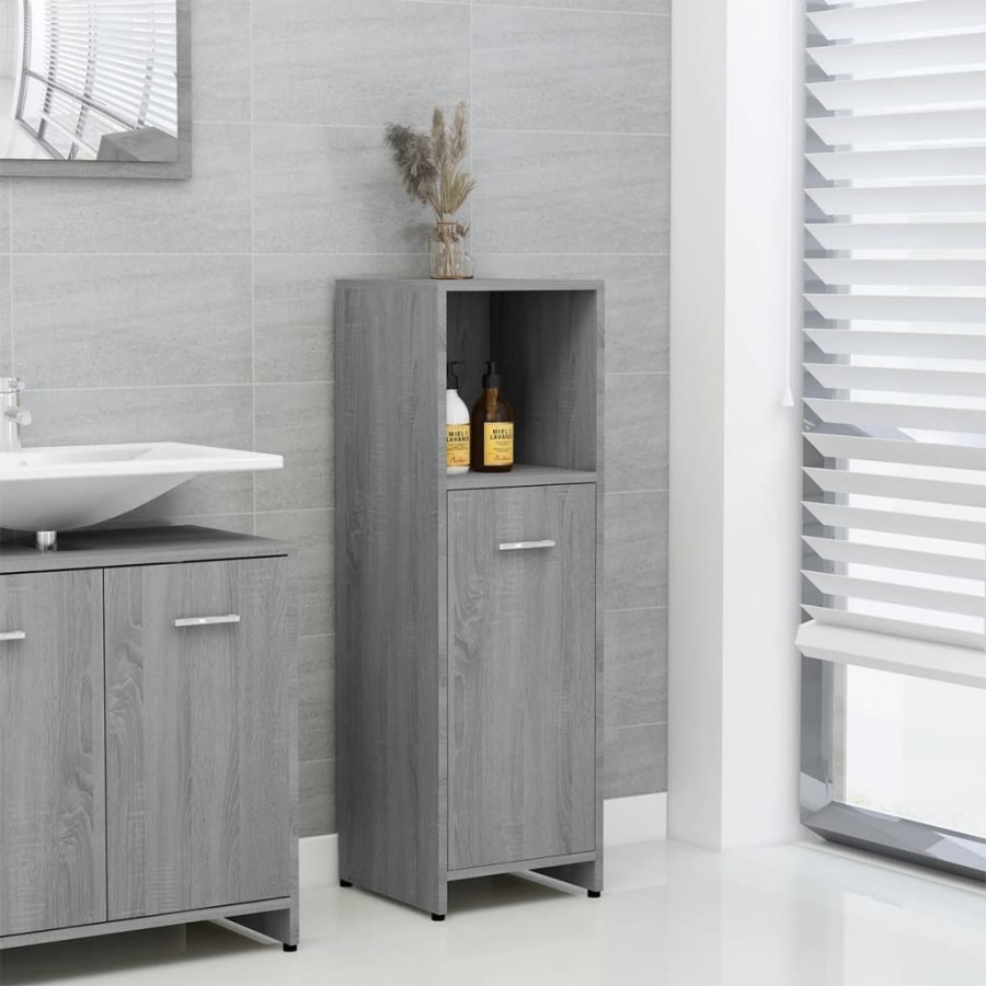 Armoire de bain Sonoma gris 30x30x95 cm Bois d'ingénierie