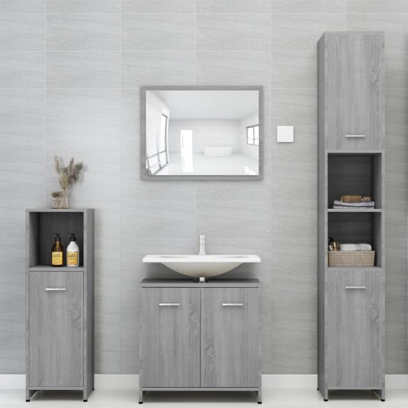 Armoire de bain Sonoma gris 30x30x95 cm Bois d'ingénierie