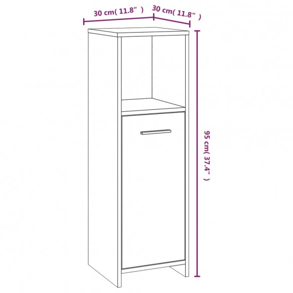 Armoire de bain Sonoma gris 30x30x95 cm Bois d'ingénierie