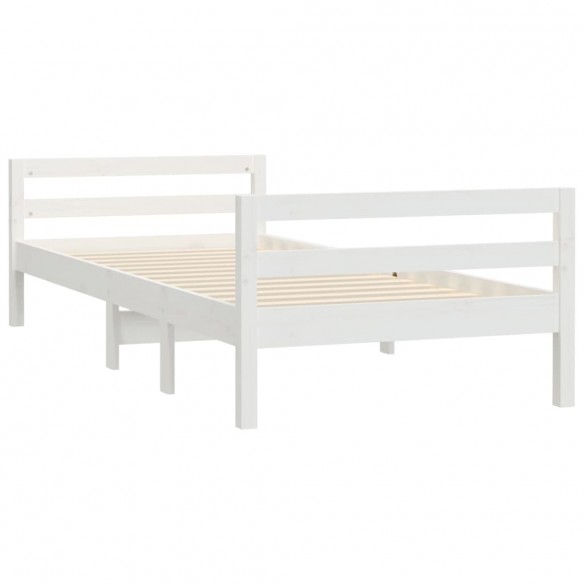 Cadre de lit Blanc 90x190 cm Bois de pin massif