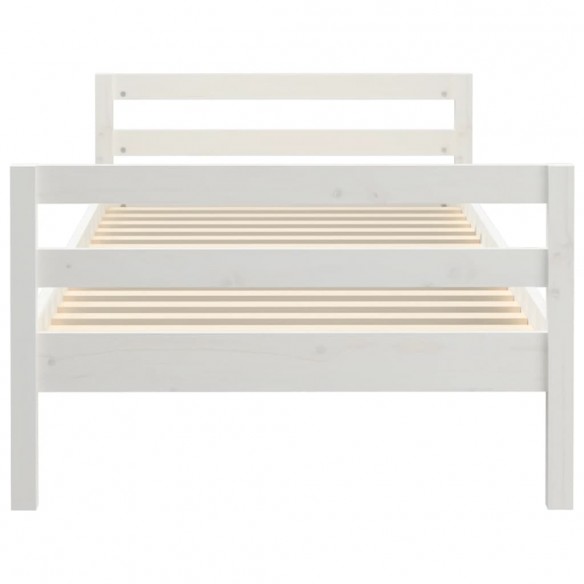 Cadre de lit Blanc 90x190 cm Bois de pin massif