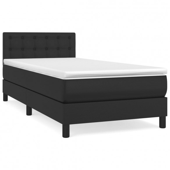 Cadre de lit avec matelas Noir 100x200 cm Similicuir