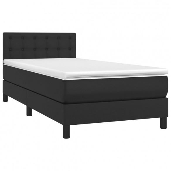 Cadre de lit avec matelas Noir 100x200 cm Similicuir