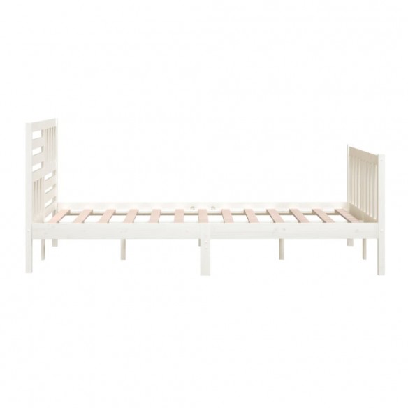 Cadre de lit Blanc Bois massif 160x200 cm