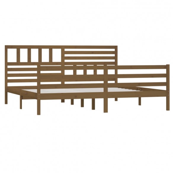 Cadre de lit Marron miel Bois massif 200x200 cm