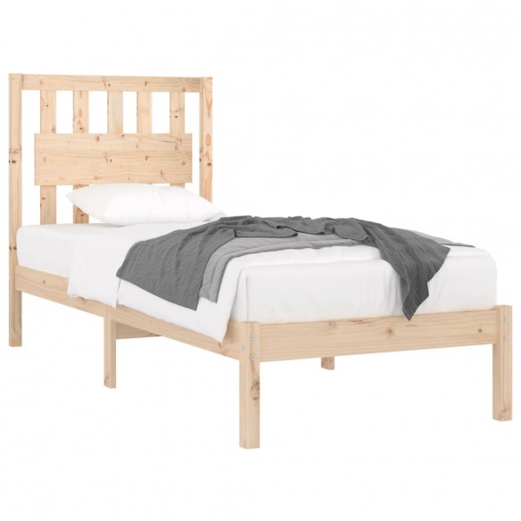 Cadre de lit bois de pin massif 90x190 cm simple