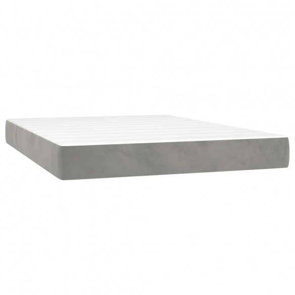 Cadre de lit avec matelas LED Gris clair 140x200 cm