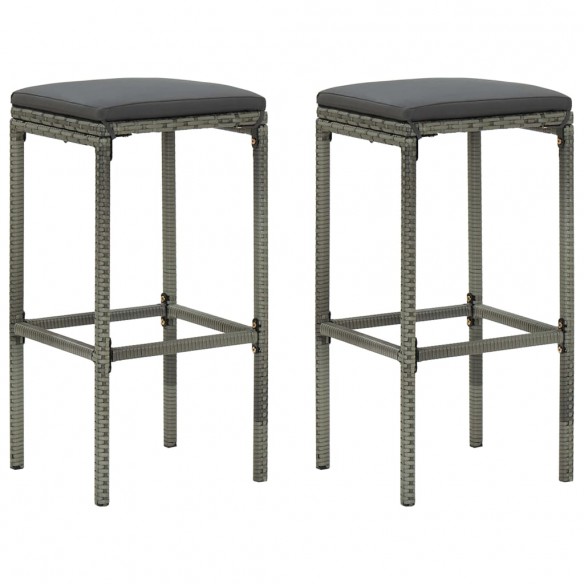 Ensemble de bar 3 pcs Résine tressée Gris