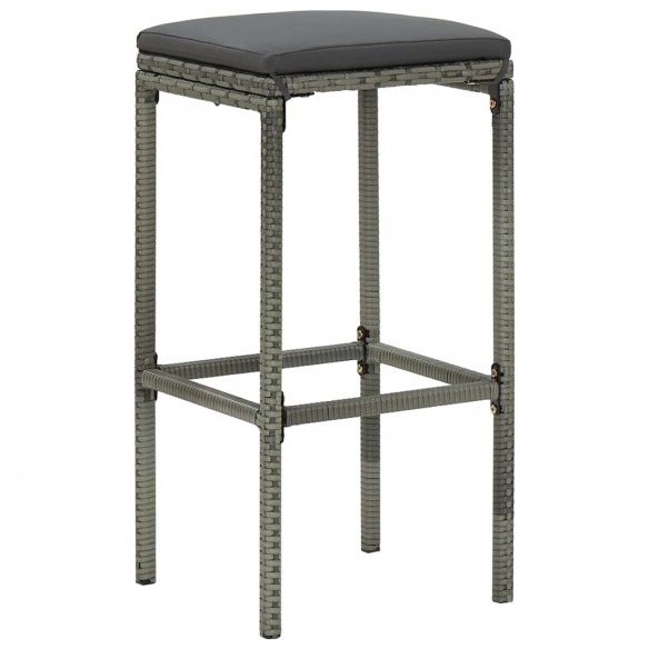 Ensemble de bar 3 pcs Résine tressée Gris