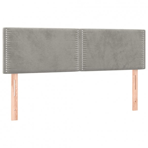 Têtes de lit 2 pcs Gris clair 72x5x78/88 cm Velours