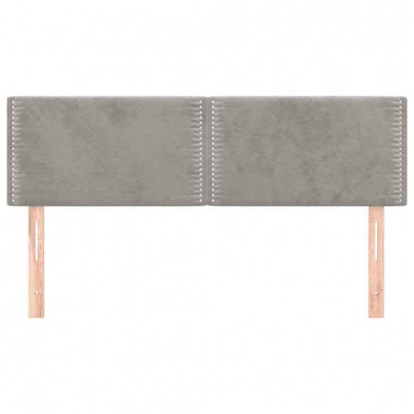 Têtes de lit 2 pcs Gris clair 72x5x78/88 cm Velours