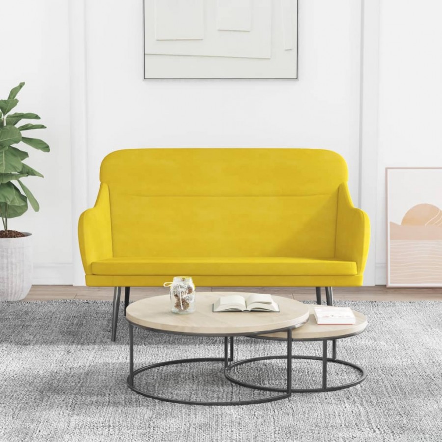 Banc Jaune 110x76x80 cm Velours