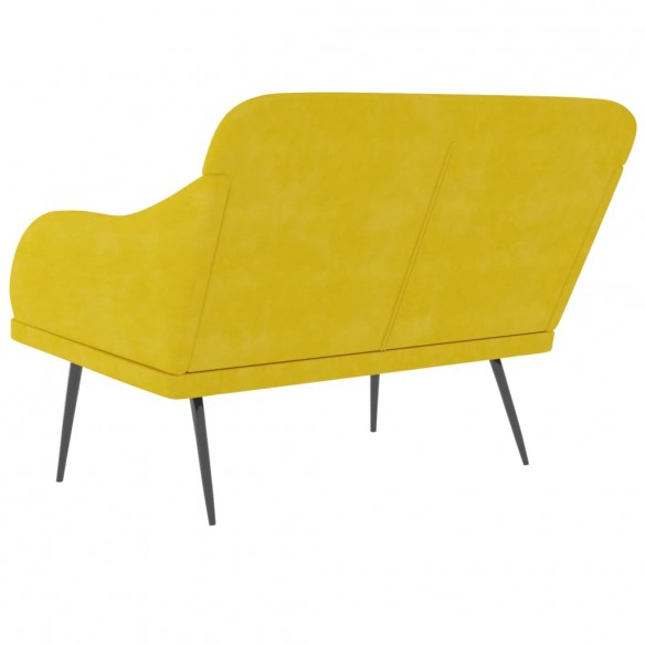 Banc Jaune 110x76x80 cm Velours