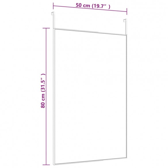 Miroir de porte Doré 50x80 cm Verre et aluminium