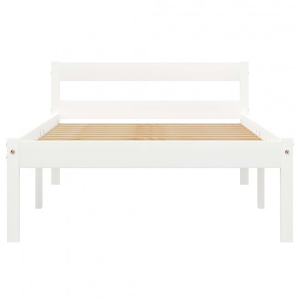 Cadre de lit Blanc Bois de pin massif 90 x 200 cm