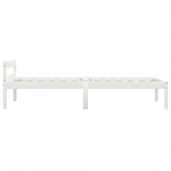 Cadre de lit Blanc Bois de pin massif 90 x 200 cm