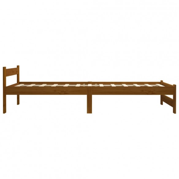 Cadre de lit Marron miel Bois de pin massif 90x200 cm