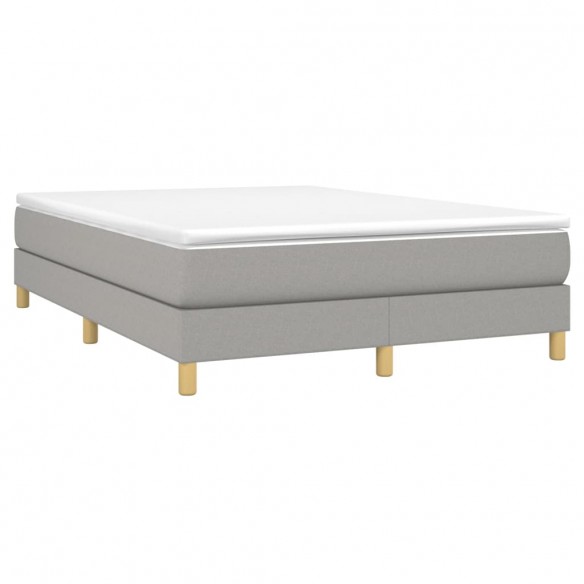 Cadre de lit avec matelas Gris clair 140x190cm Tissu