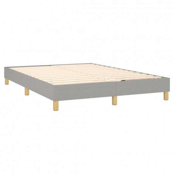 Cadre de lit avec matelas Gris clair 140x190cm Tissu