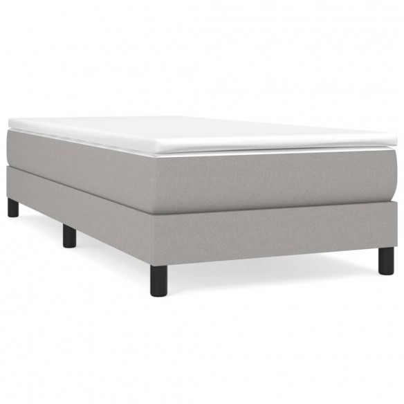 Cadre de lit avec matelas Gris clair 80x200 cm Tissu