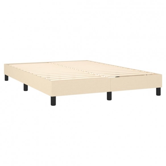 Cadre de lit avec matelas Crème 140x200 cm Tissu