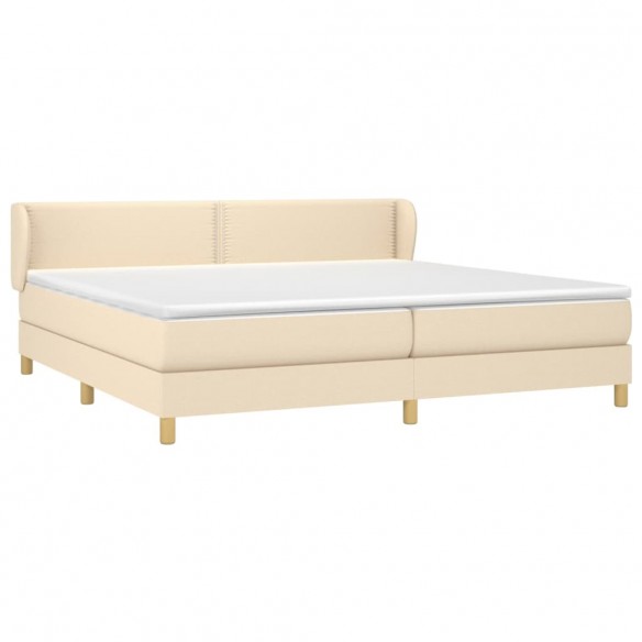 Cadre de lit avec matelas Crème 200x200 cm Tissu