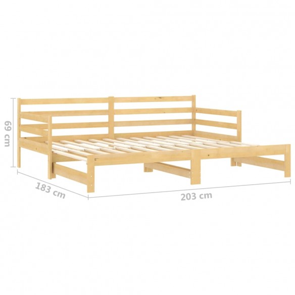 Lit coulissant 2x(90x200) cm Bois de pin massif