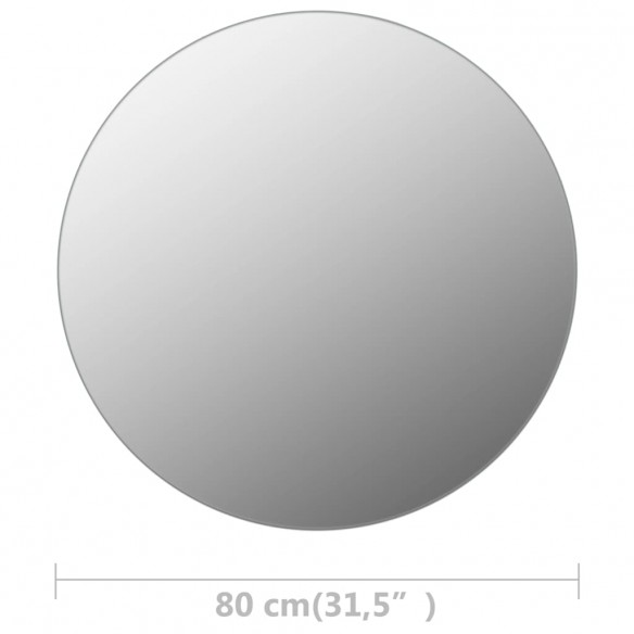 Miroir rond sans cadre 80 cm Verre