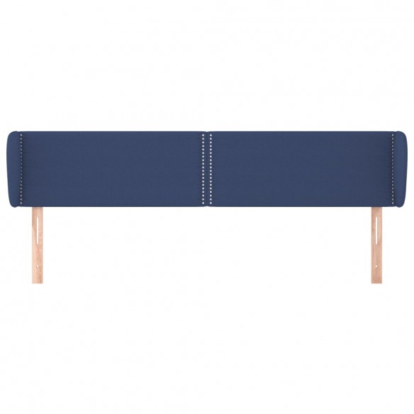 Tête de lit avec oreilles Bleu 163x23x78/88 cm Tissu