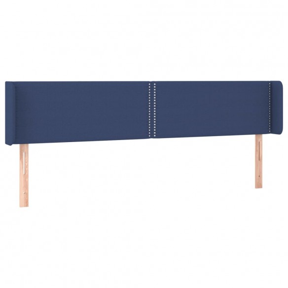 Tête de lit avec oreilles Bleu 163x16x78/88 cm Tissu