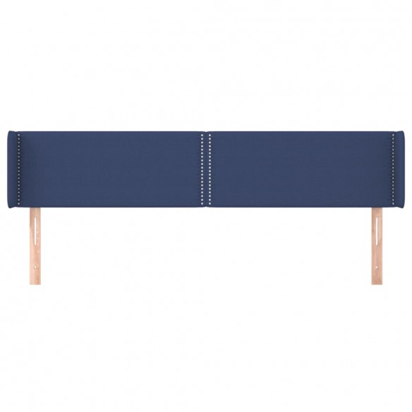 Tête de lit avec oreilles Bleu 163x16x78/88 cm Tissu